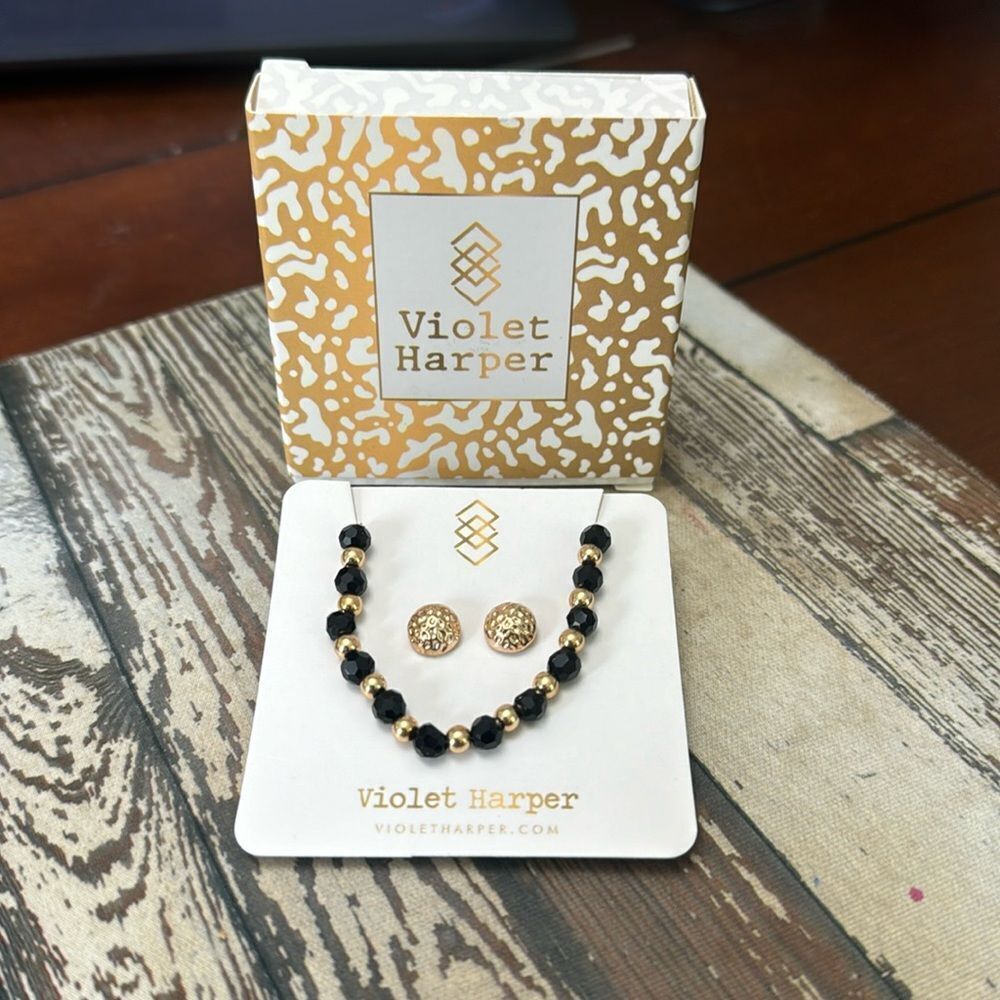 Violet Harper Morgan Beaded Bolo Bracelet & Earring Set